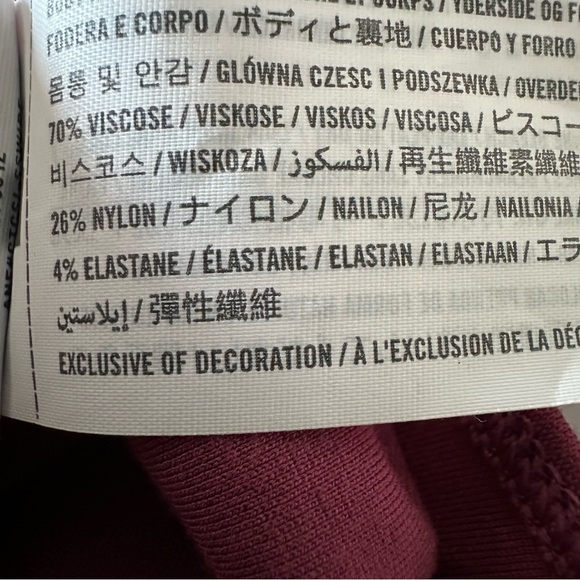 ABERCROMBIE & FITCH RASPBERRY PINK PONTE TRIANGLE NOTCH NECK BODYSUIT SMALL - Picture 13 of 14